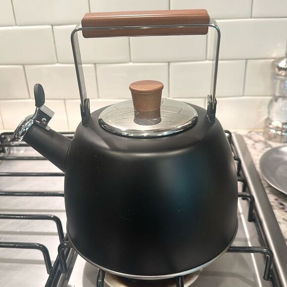Well Equipped Kitchen Black Matte Stainless Steel Tea Kettle - Picture 4 of 5
